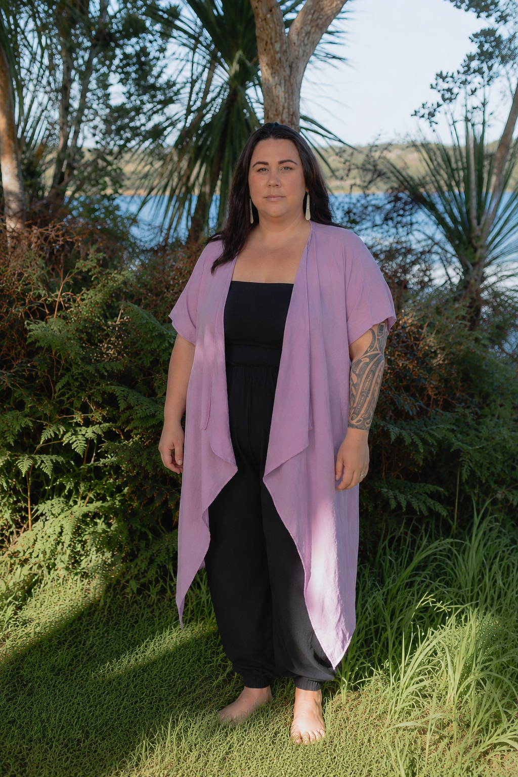 Ramie Cotton Waterfall Jacket