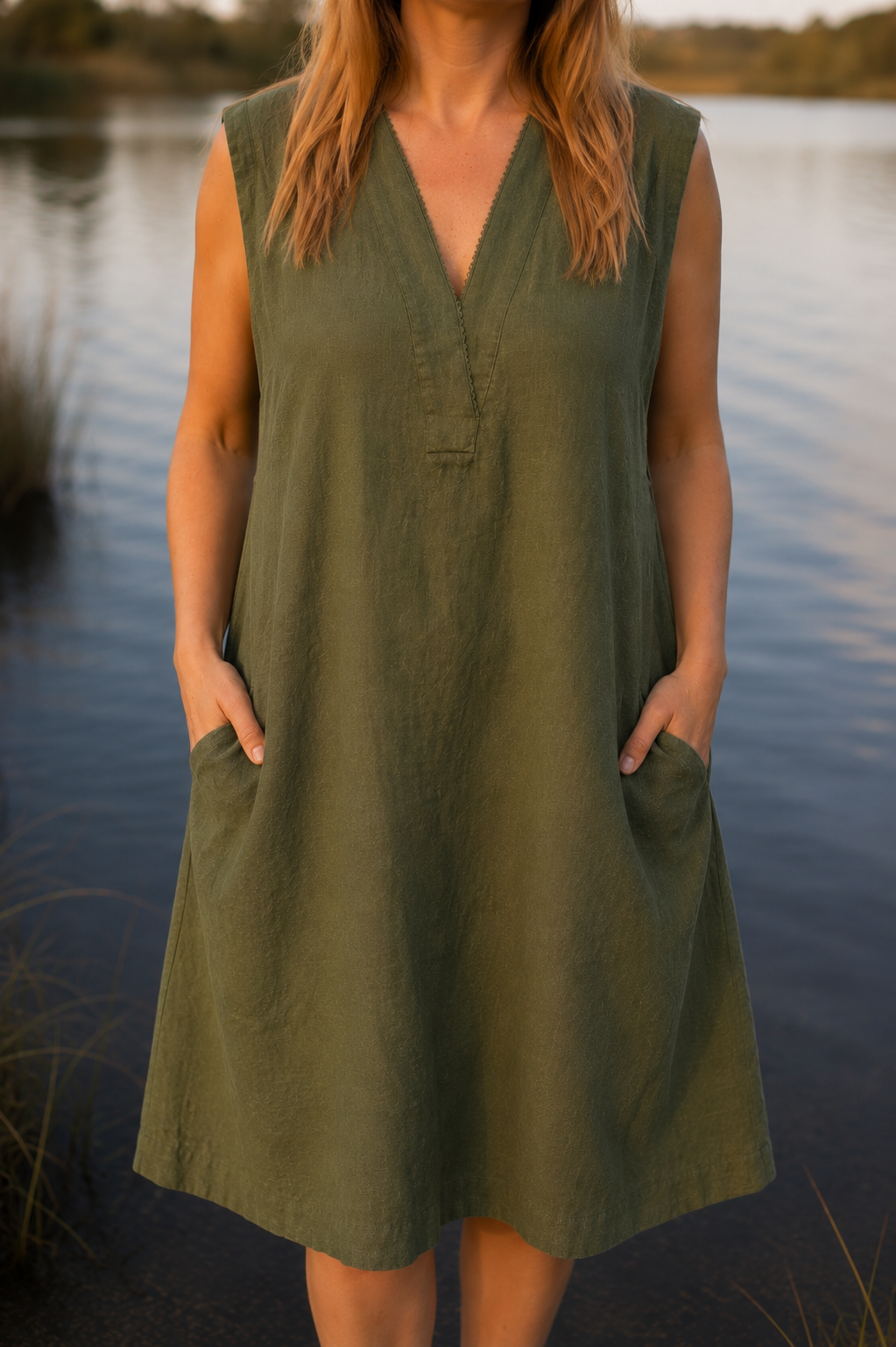 Luna Ramie Pocket Dress Relaxed Fit