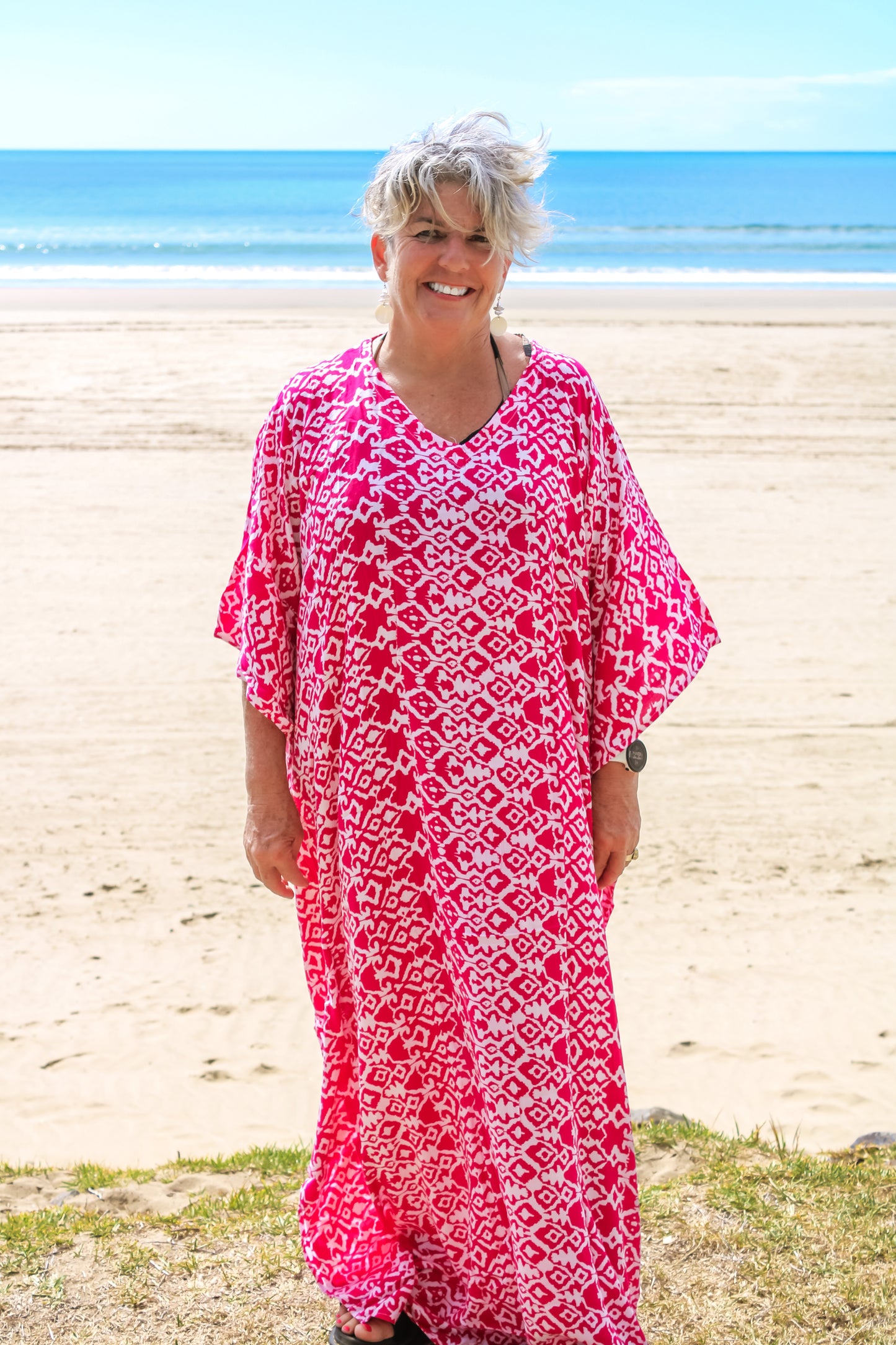 Long Pink Kaftan Dress
