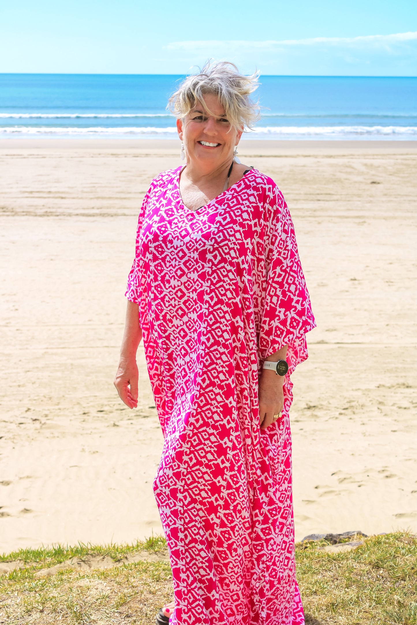 Long Pink Kaftan Dress