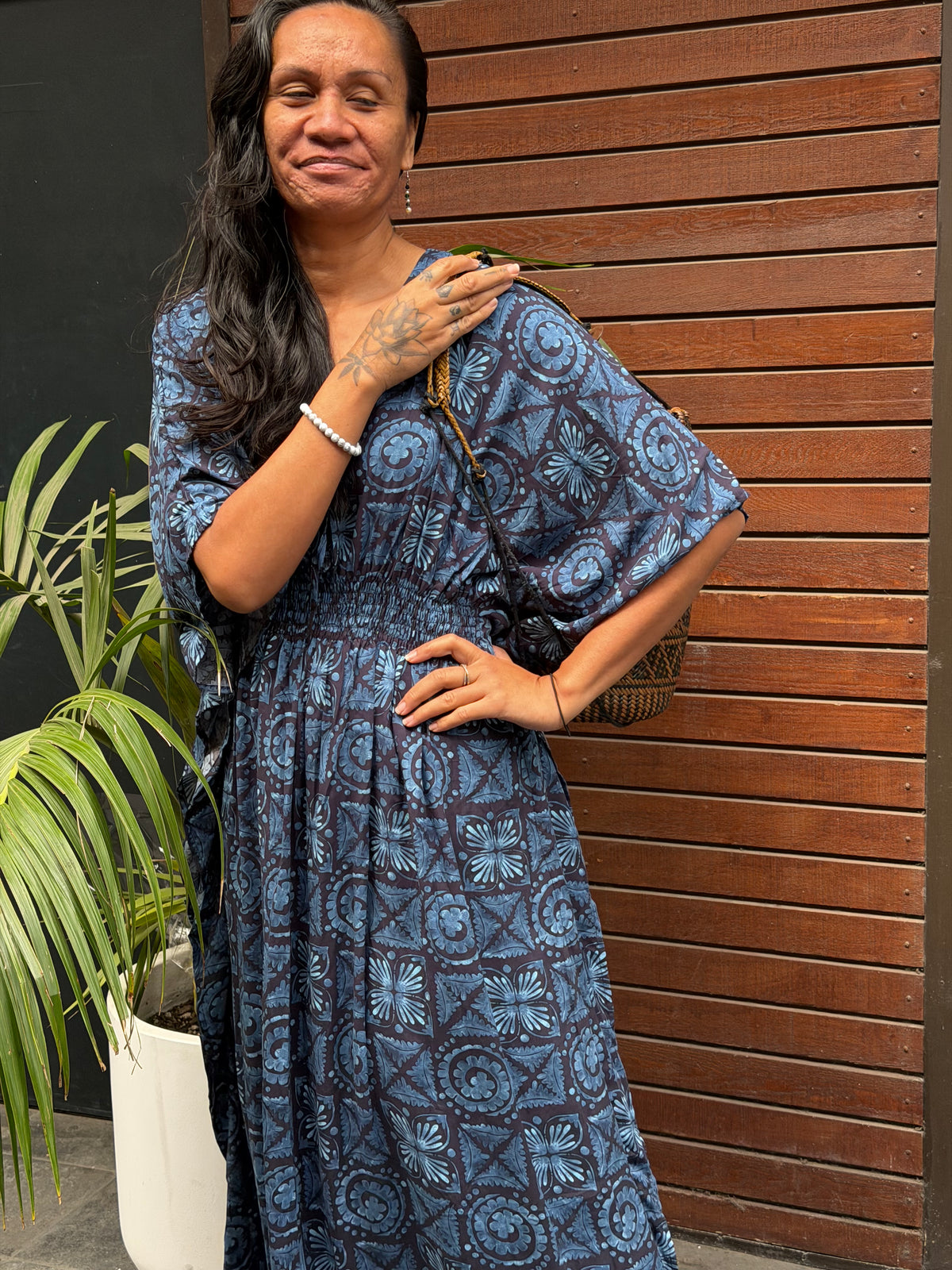 Long Elastic Cotton Kaftan