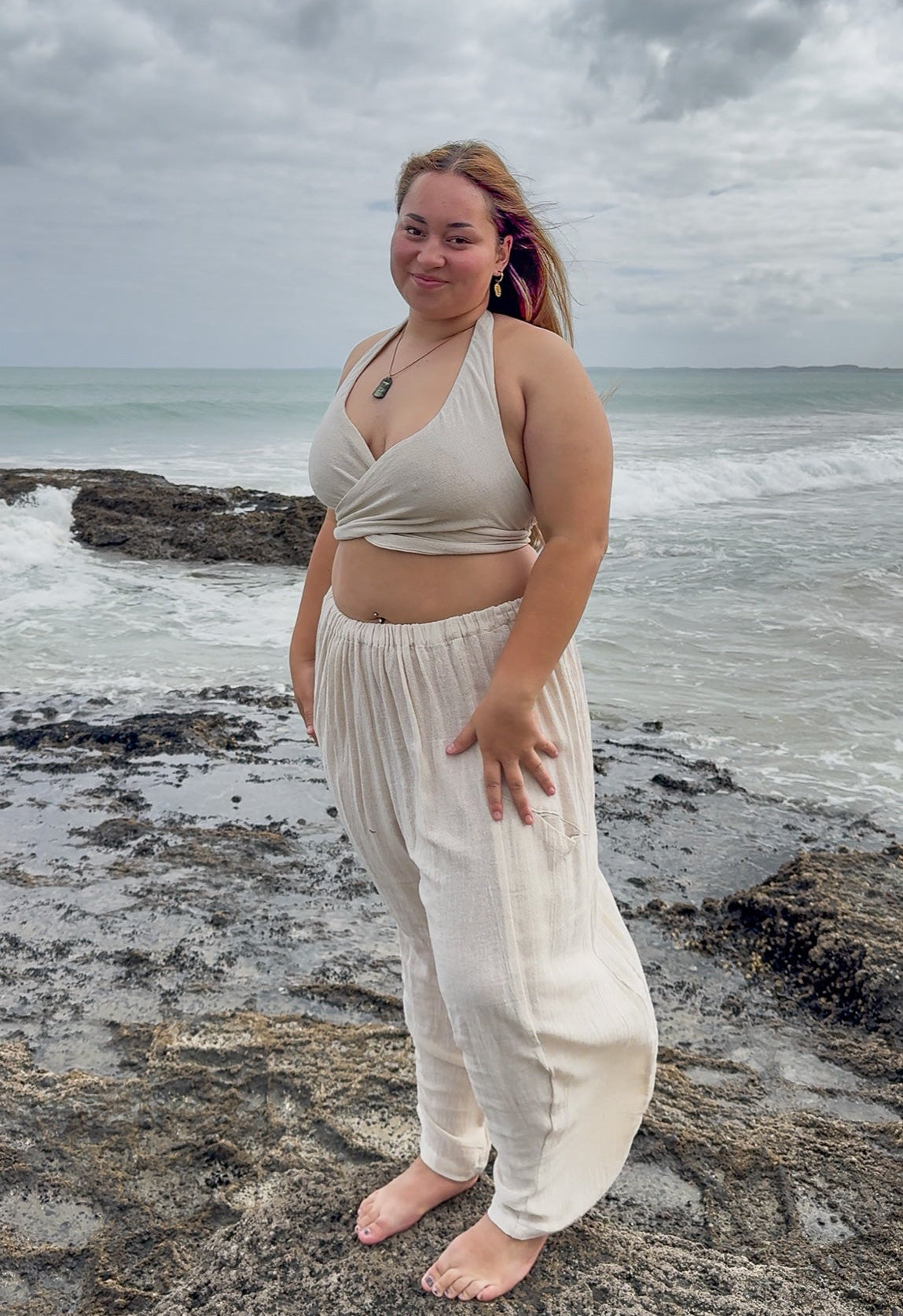 Oversized Baggy 100% Ramie Cotton Pants