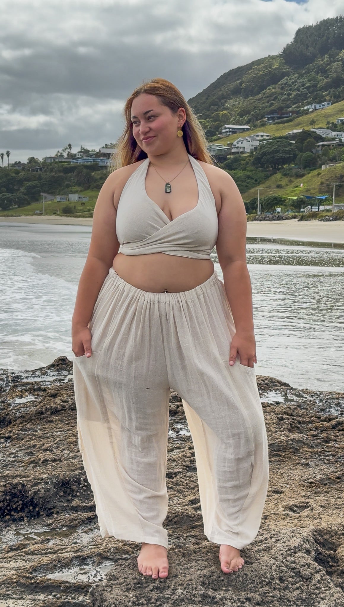 Oversized Baggy 100% Ramie Cotton Pants
